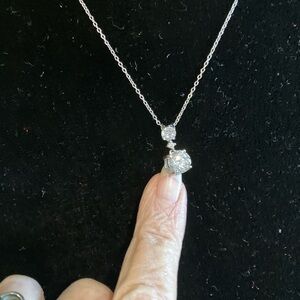 Sterling Silver White Cubic Zirconia Drop Necklace Set
